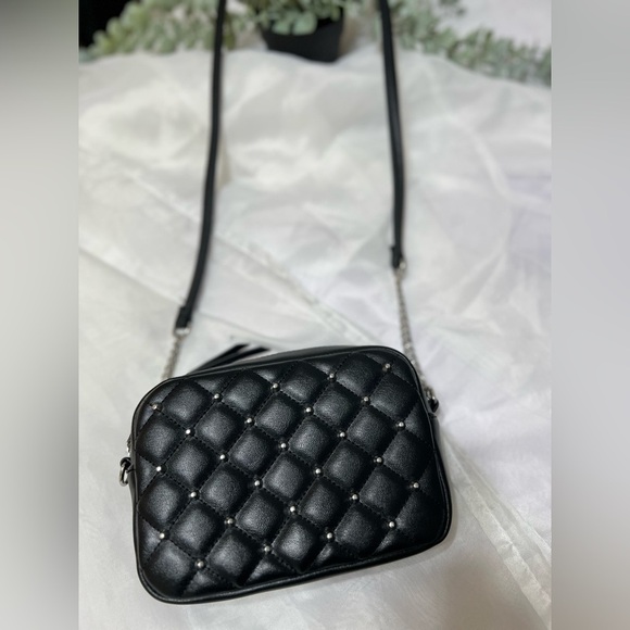 NWT Rebecca Minkoff Diamond Quilt Studded Top Zip Crossbody Camera Bag Purse - Picture 6 of 11